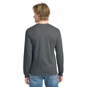 Gildan Heavy Cotton Long Sleeve T-Shirt - Bulk 6 Pack Dark Heather