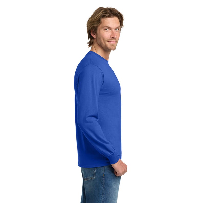 Gildan Heavy Cotton Long Sleeve T-Shirt - Bulk 6 Pack Royal