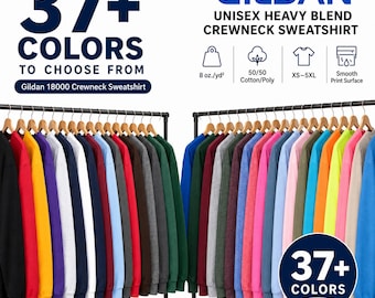 Gildan 18000 Unisex Heavy Blend Crewneck Sweatshirt – 50/50 Cotton Polyester Fleece Sweaters