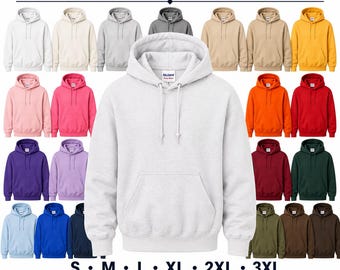 Gildan 18500 Blank Hoodie: Heavy Blend 50/50 Cotton/Poly, Solid Color (S-3XL)