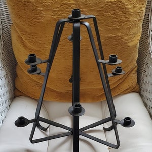 Vintage Black Metal/Wrought Iron? Chandelier Candelabra with 9 Candle Holders