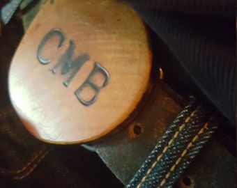 WOOD BELT BUCKLE custom monogrammed