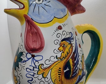VINTAGE ITALIAN Hand painted Deruta Ceramica majolica Raffaellesco Dragon
