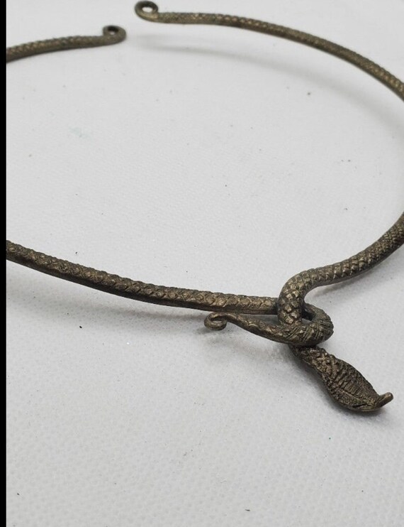 Vintage 1970s cobra snake choker handmade metal - image 3