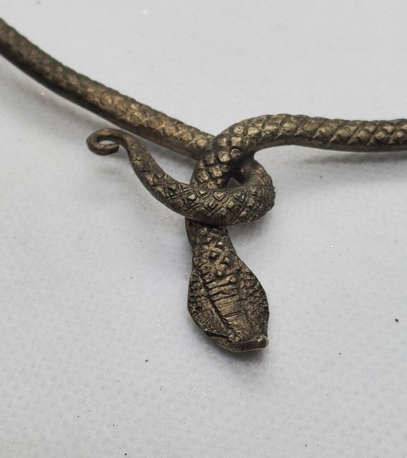 Vintage 1970s cobra snake choker handmade metal - image 2