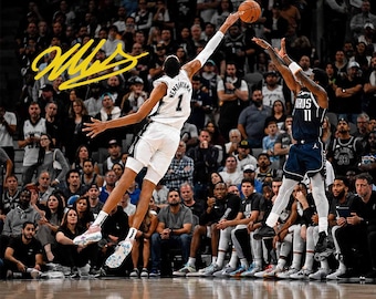 Wemby and Stefon Castle Signed photo reprint 8x10 11x14 san antonio wembanyama auto poster
