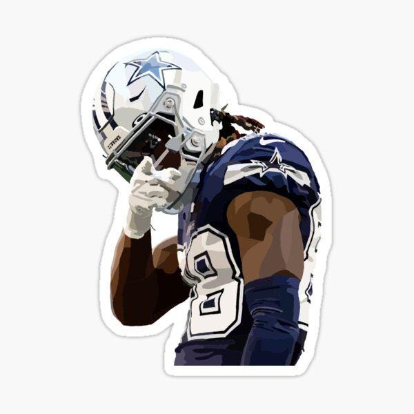 Calcomanía divertida de Ceedee, primer down de Dallas, 4 pulgadas, estilo brillante de los Cowboys, con un cordero.