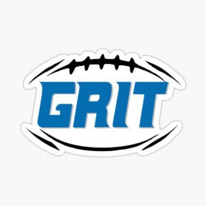 Detroit Football Grit Funny Sticker decal  4&quot; Glossy lions grit 2024 season team