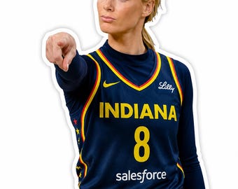 Sophie Cunningham point meme Indiana Sticker Decal glossy 4" Basketball funny sticker
