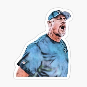 Dan Campbell Coach Detroit Funny Sticker decal  4&quot; Glossy lions grit