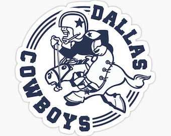 Vintage retro cowboy sticker decal 4" Dallas throwback 70's old dak ceedee logo