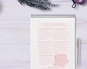 Sunday Reset Weekly Home + Mind Planner for Busy Mums Printable Checklist Organise Calm House Routine Instant Download Structure Schedule