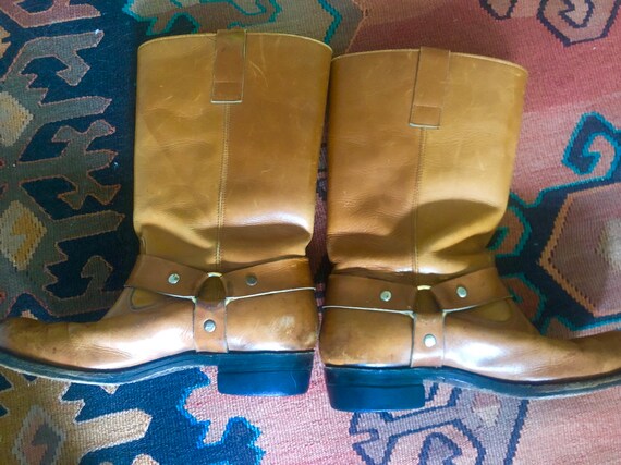 Vintage 70s biker harness boots