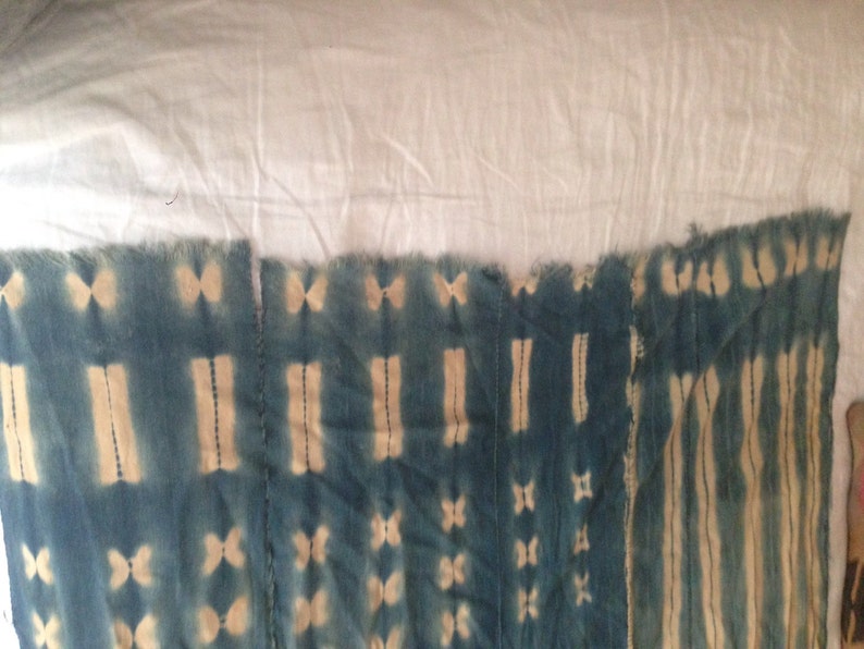 Vintage antique African indigo mudcloth textile #3