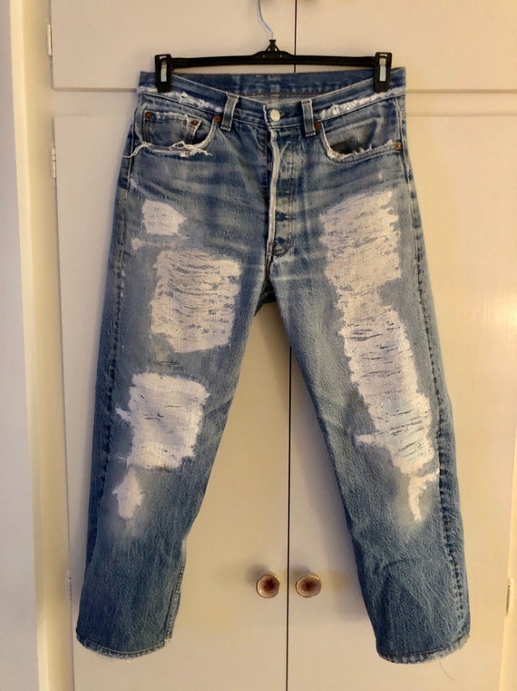 Vintage custom destroyed 70s Levis jeans