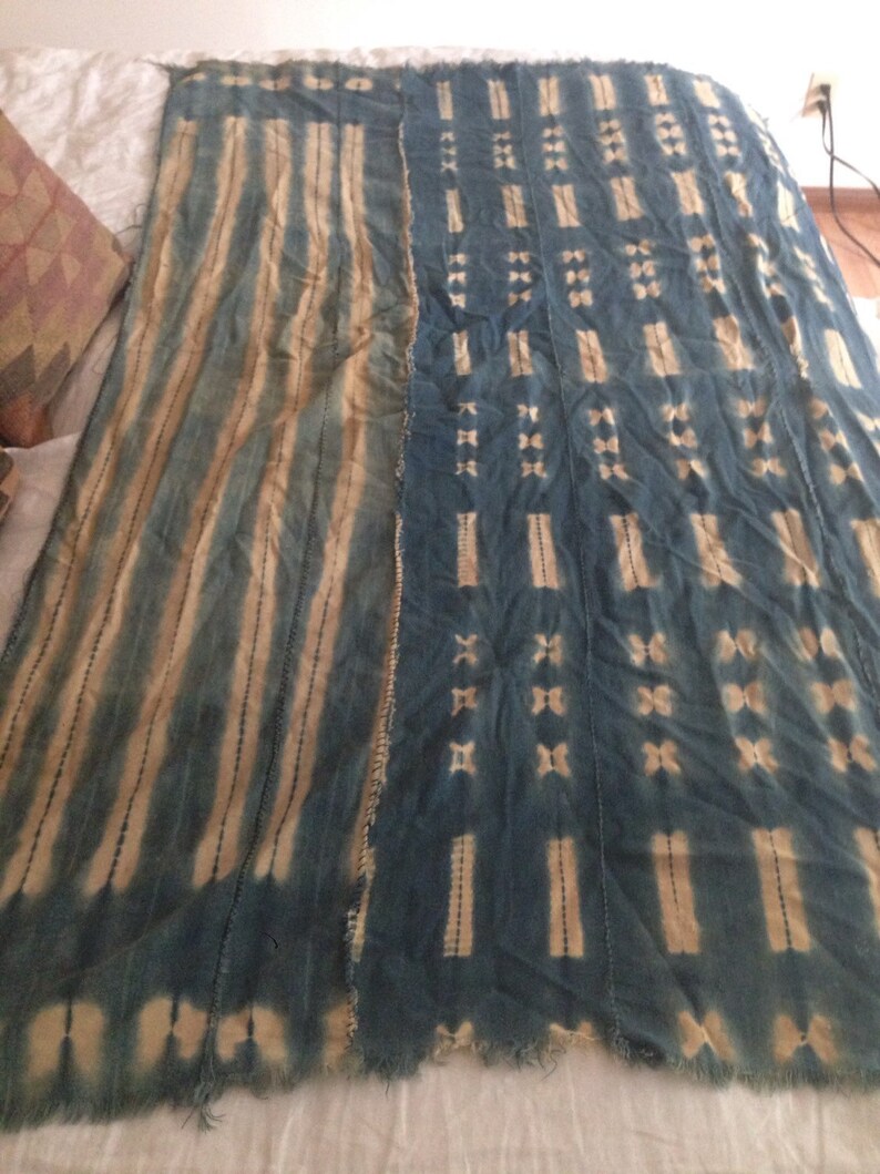 Vintage antique African indigo mudcloth textile #3
