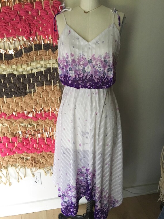 Vintage 70's handkerchief hem sundress