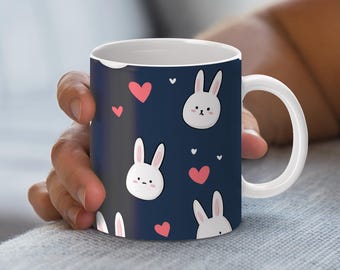 Envoltura para taza de Pascua, taza de Pascua PNG, 11 oz y 15 oz, lindo diseño de taza de Pascua, sublimación de taza de Pascua, Pascua PNG, conejito de Pascua, zanahoria de Pascua PNG