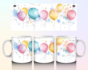 Envoltura para taza de cumpleaños, Feliz cumpleaños PNG, Diseño de sublimación de taza de cumpleaños PNG, Envoltura para taza de 11 oz y 15 oz, Taza de cumpleaños PNG, Descarga digital, png