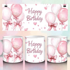 Geburtstagsbecher wickeln, alles Gute zum Geburtstag png, Geburtstagsbecher Sublimationsdesign PNG, 11 Unzen und 15 Unzen Becher Wrap, Geburtstagsbecher PNG, digitaler Download, png