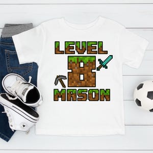 Game Birthday Shirt | MineC Party Theme Shirt | Personalized Family Shirt | Gift for Girls | Gamer Shirt | Birthday Tee | Birthday Boy Shirt