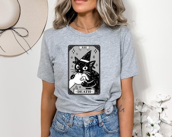 Comfort Colors® Funny Death Tarot Card Black Cat Witch Graphic by FlirtyDigitalArt · Creative Fabrica
