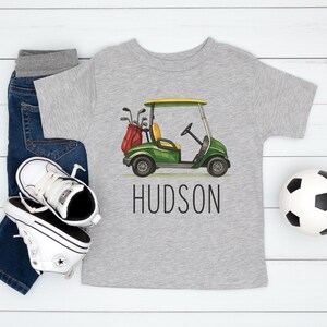 Personalized Green Golf Cart Shirt | Custom Kids Name Shirt | Daddy And Me Golfing Outfit | Toddler & Youth Tee Golf Club Shirt