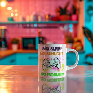 Gamer Cool Mug - No Sleep No Sunlight No Problem - Perfect for Gaming Nights, Gifts for Gamers, Funny Coffee Mug, Video Game Gifts, Unique