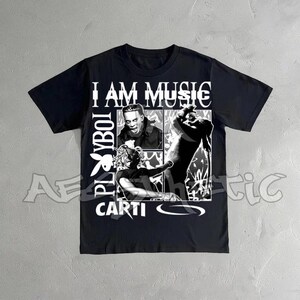Camiseta gráfica de concierto de la gira I AM MUSIC de Playboi Carti de edición limitada, camiseta Whole Lotta Red Die Lit, álbum de rap hip hop unisex