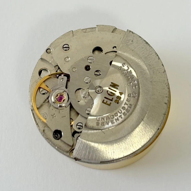 Elgin Caliber 334 AS 1916 Watch Parts Movement Balance Fork Spring Bridge image 1