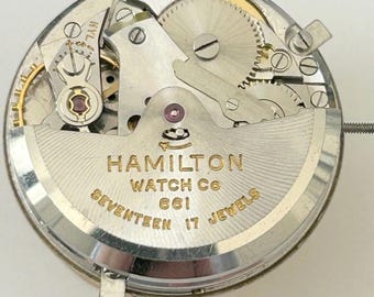 Piezas de reloj Hamilton Cal 661 Movimiento Horquilla de equilibrio Puente de resorte Esfera Manecillas Vástago