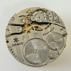 Canton No 400 Pocket Watch Part Movement Balance Fork Spring Bridge Dial image 1