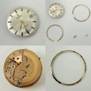 Omega Cal 563 Watch Parts Movement Calendar Disk Fork Wheels Springs Bridge 3 - Used Watch Parts