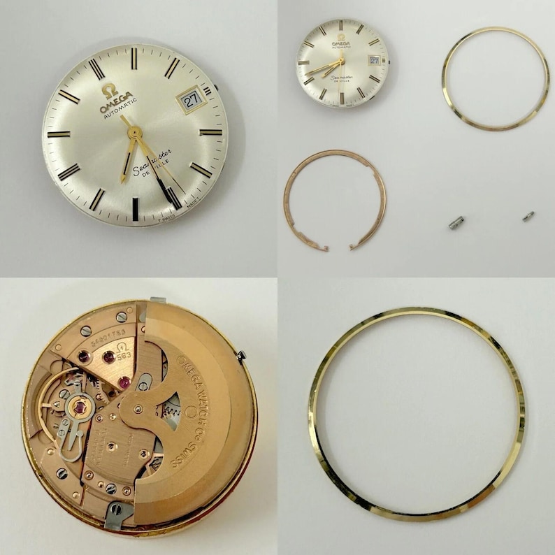 Omega Cal 563 Watch Parts Movement Calendar Disk Fork Wheels Springs Bridge 3 - Used Watch Parts