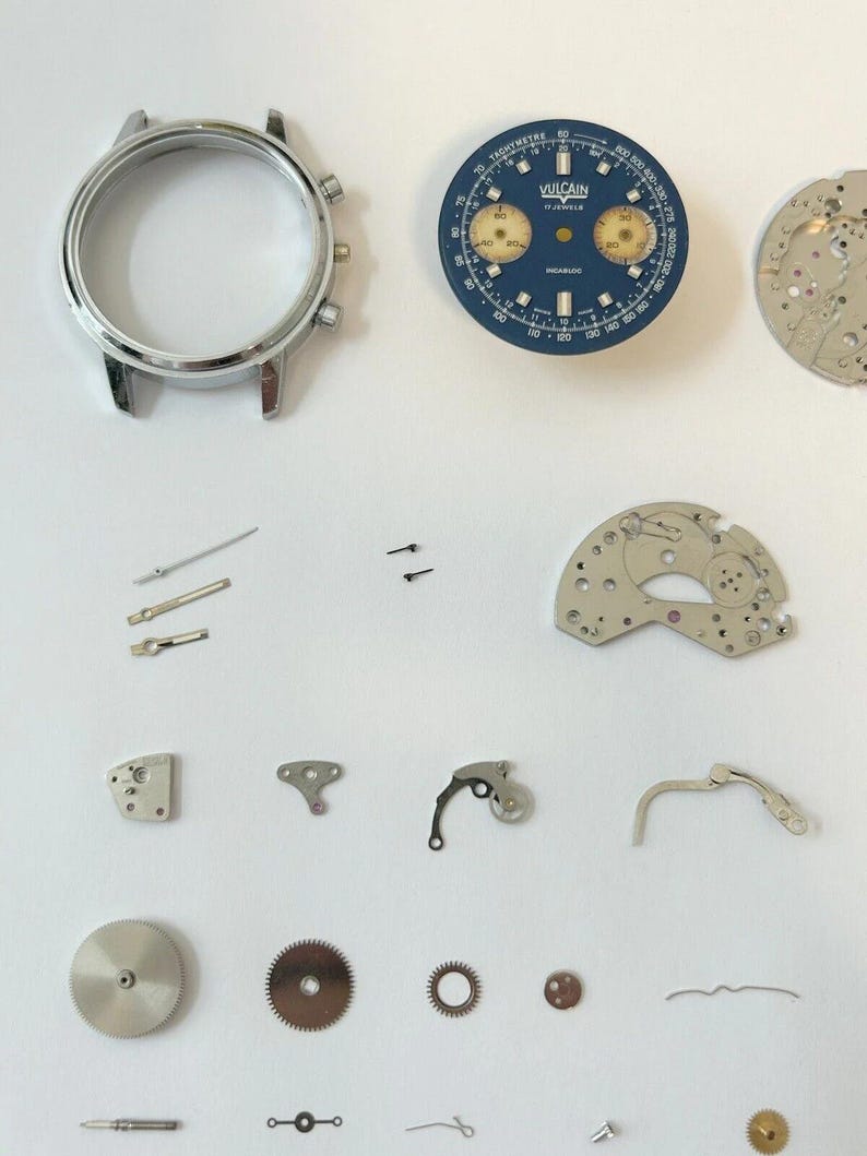 Vulcain 37mm chronograph Valjoux Cal 7733 Watch Movement Parts Dial 7734 7736 image 2