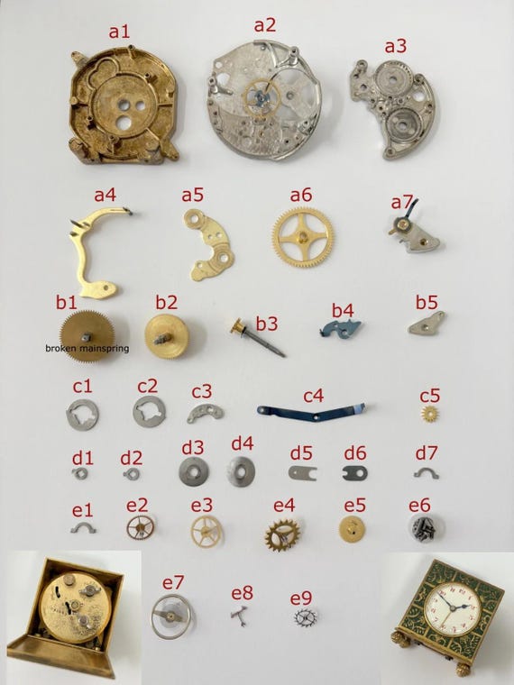 時計 request watch parts Zenith Enamel Alarm Clock Movement Parts Balance Barrel Escapement