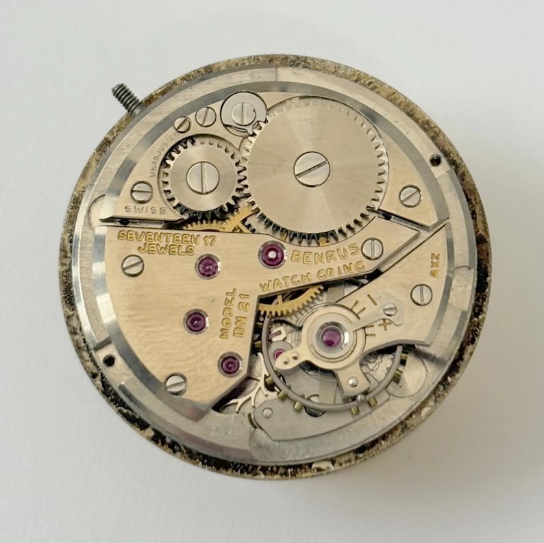 Benrus Caliber DN21 Watch Parts Movement Balance Fork Spring Bridge image 1