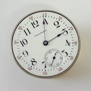 Waltham Grade Seaside Pocket Watch Part Movement Balance Fork Spring Bridge Dial image 2