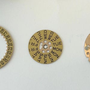 Omega 752 Watch Movement Parts Balance Fork Wheel Spring Bridge Calander Desk image 12