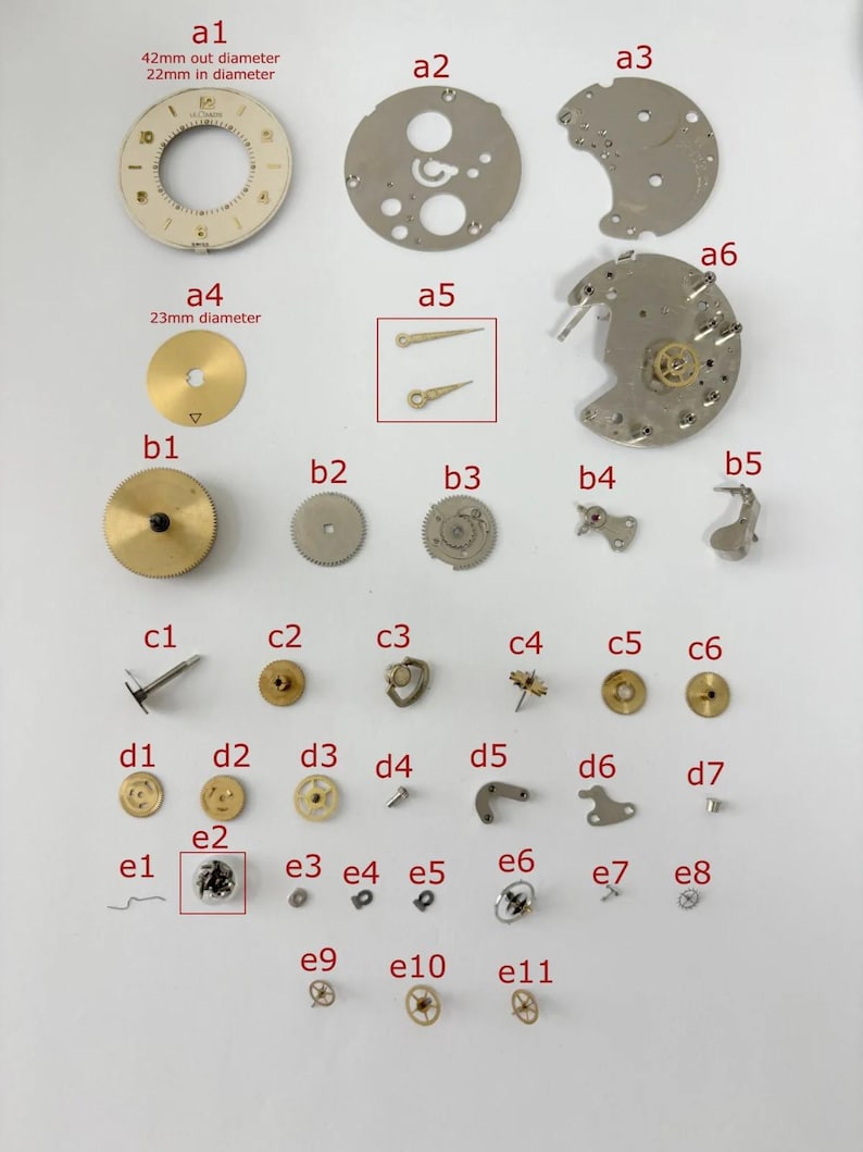 Jaeger LeCoultre Cal 219 Clock Movement Part Balance Fork Barrel Wheel Dial image 1