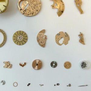 Omega 752 Watch Movement Parts Balance Fork Wheel Spring Bridge Calander Desk image 3