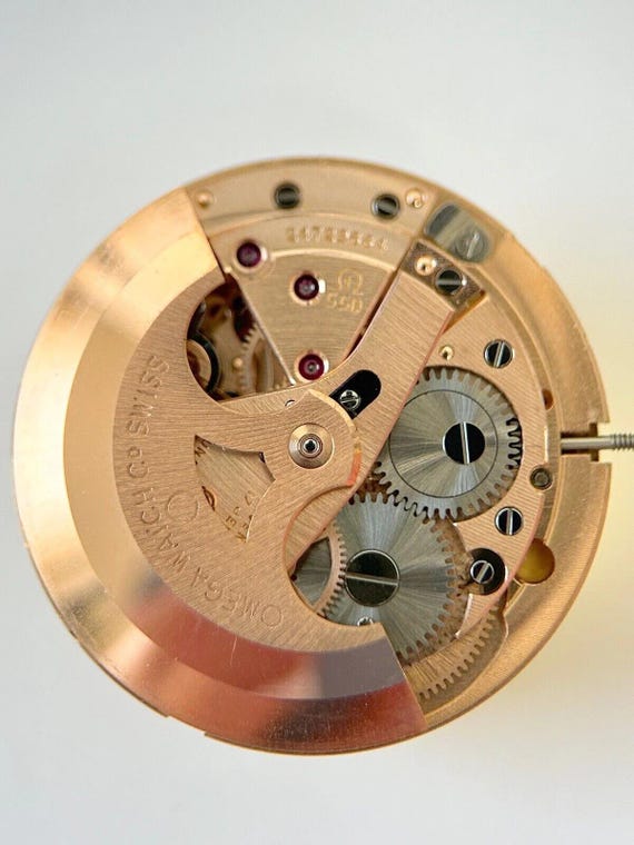 Omega Cal 550 Watch Movement Parts Crystal Buckle Crown Case Back