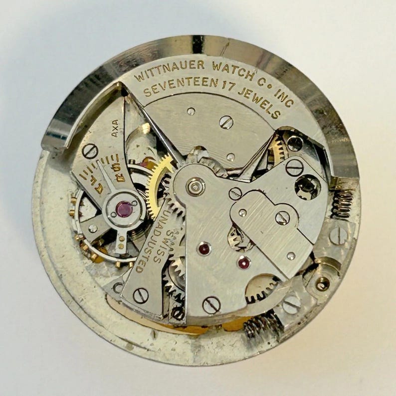 Wittnauer Cal 11AW Watch Movement For Parts Balance Fork Spring Bridge image 1