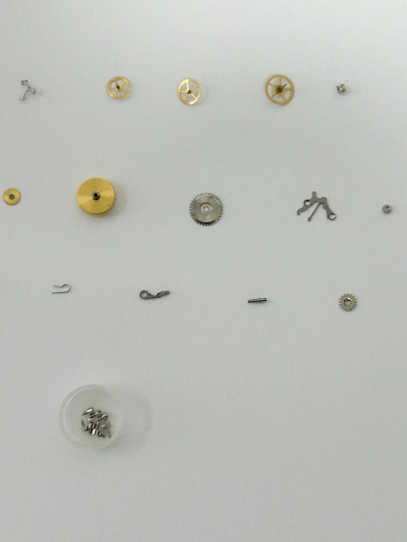 Rolex Cal 1400 Ladies Watch Parts Movement Fork Wheel Spring Bridge Dial Hnads image 5