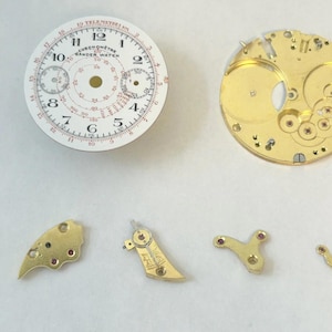 Landeron Monopusher Chronograph Watch Movement Parts Cal 2 3 15 Dial Hands Sub image 3
