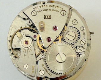 Helbros Cal 234 Uhrwerk für Teile Unruh Gabel, Feder Brücke