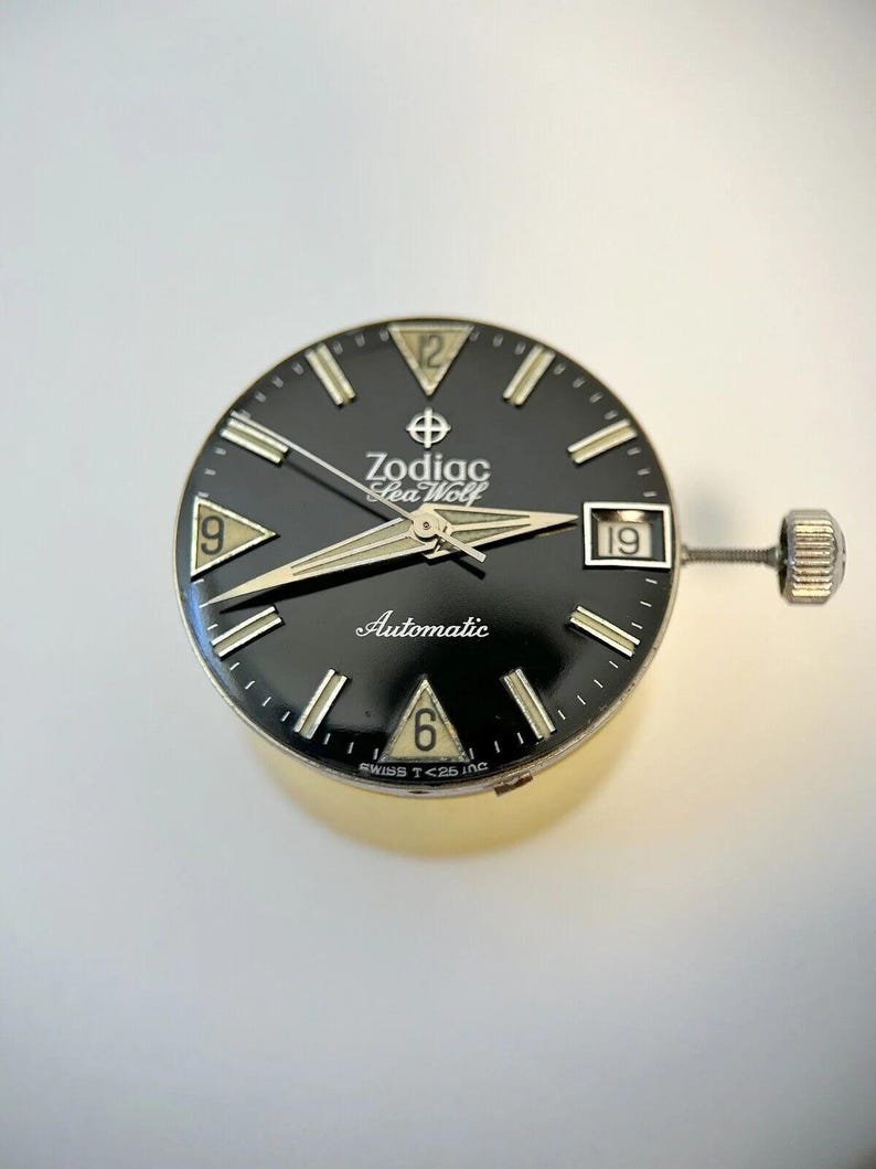 Zodiac Sea Wolf Ref 722-916 movement Cal 70-72 for parts watch dial hands 2 image 2