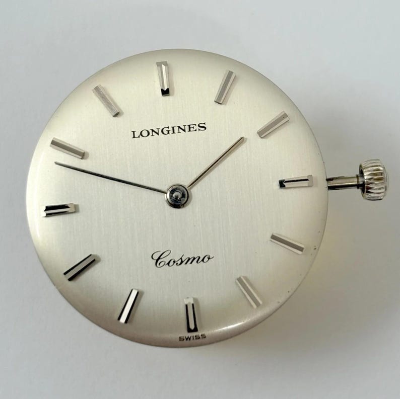 Longines Cal 428 Watch Part Movement Balance Fork Spring Bridge Dial Hands Crown image 2