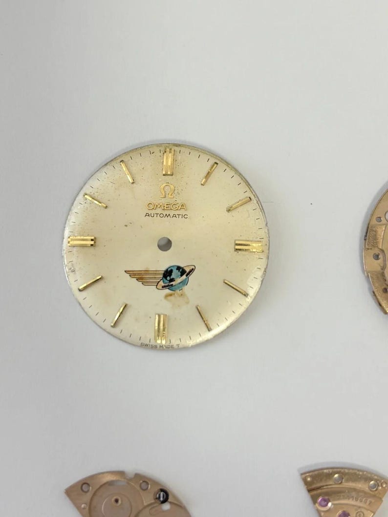 Omega Cal 550 Uhrwerk-Teile Zifferblatt Unruh Federplatte Gabelrad Rotor 6 Bild 6