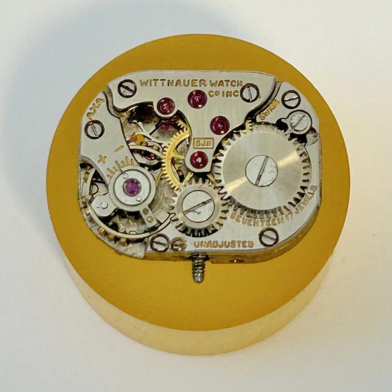 Wittnauer Cal 5JH Watch Movement For Parts Balance Fork Spring Bridge image 1